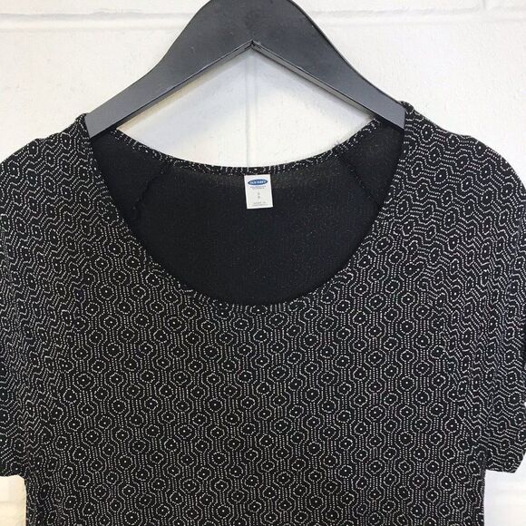 Old Navy Womens Black/White Short Sleeve Stretchy A-Line Dress Size Small - Picture 4 of 13